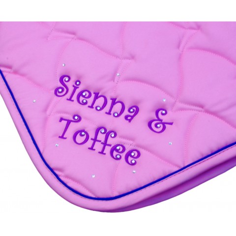 Crystal Crazy Personalised Deluxe Saddle Cloth Embroidered on Both Sides with Scattered Crystals